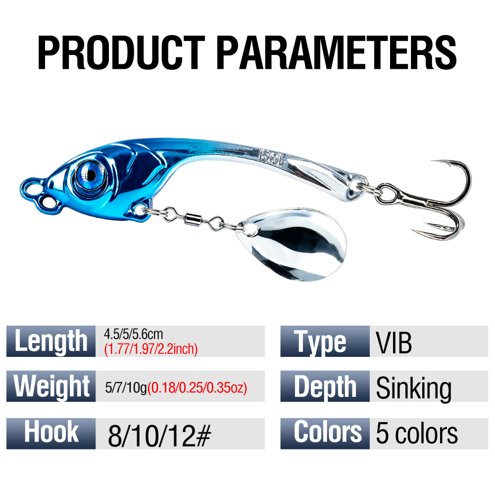 10 Peças/Caixa Isca VIB de Met - Fishing Lure Spinnerbait avaliação e preço